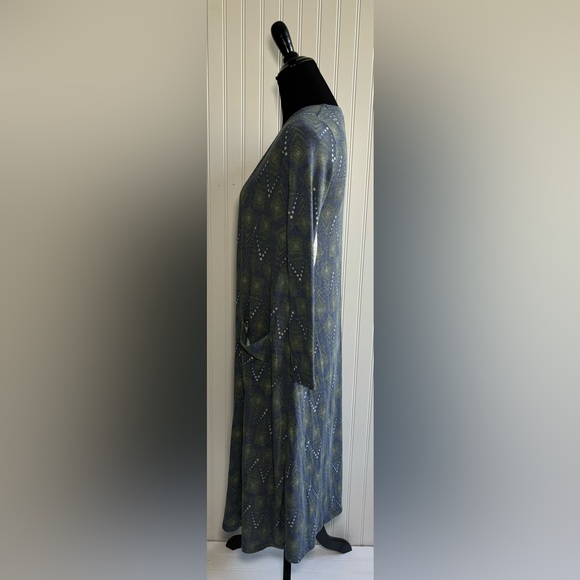 LuLaRoe Sarah Cardigan Duster Sweater Women’s Size XS Blue Green Cream - Picture 3 of 16